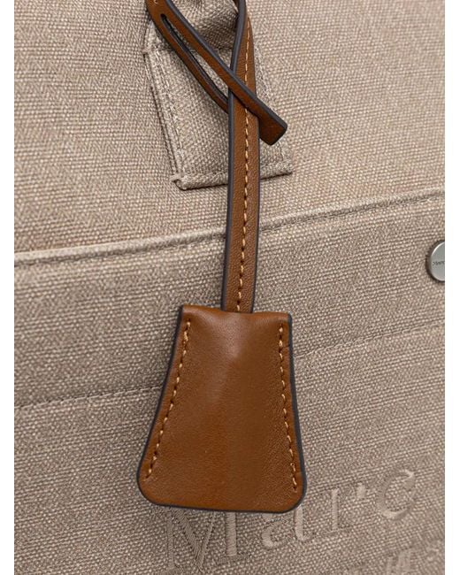 Marc O' Polo Natural Medium Logo-Embroidered Tote Bag