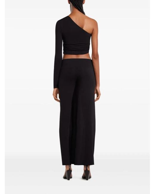 Courreges Black One-Shoulder Twisted Front Top