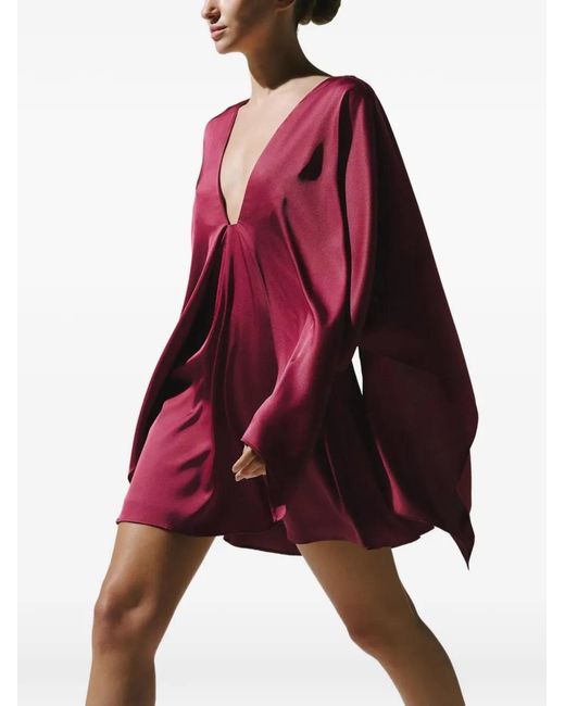 Baobab Red Pietro Draped Mini Dress