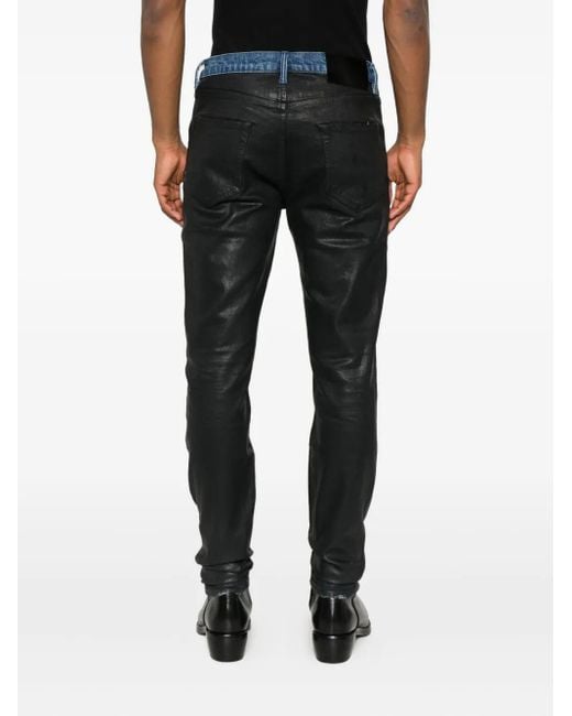 Purple Brand Gray Coated Raw Hem Denim for men