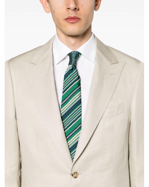 Canali White Single-breasted Linen-blend Suit for men