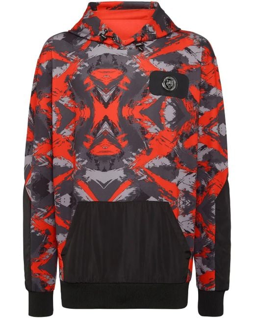 メンズ Philipp Plein カモフラージュ パーカー Red