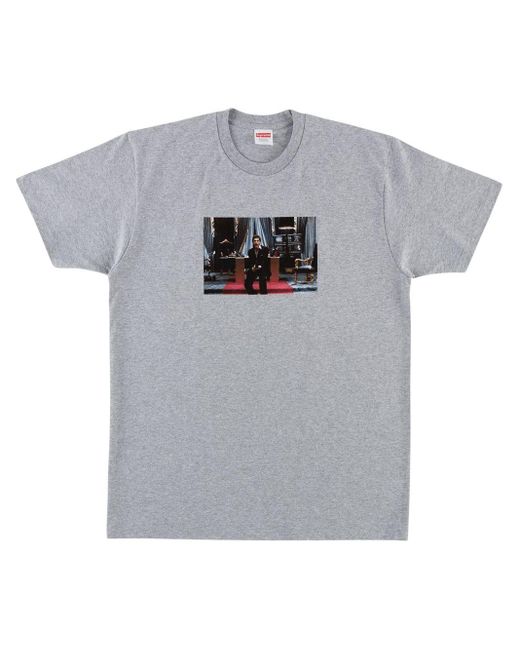 Supreme Gray Scarface Graphic-print T-shirt for men
