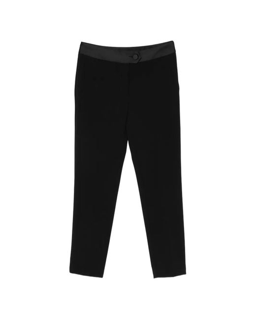 Imperial Black Contrast-Waistband Trousers