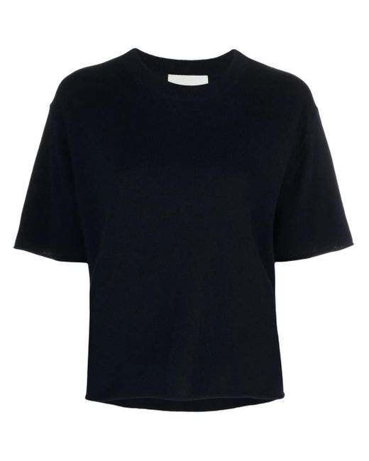 Top de punto con manga corta Lisa Yang de color Black