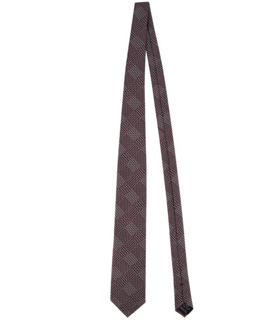 Tom Ford Purple Plaid-check Silk Tie for men