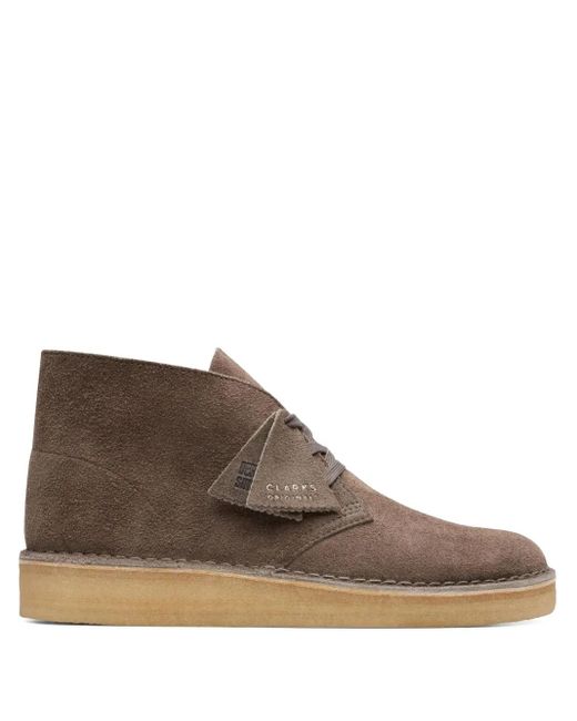 Clarks Brown Desert Coal Sage Suede" Boots for men