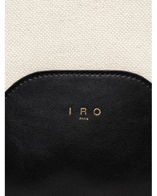IRO White Leather-Trimmed Tote Bag
