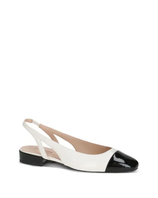 Peter Kaiser White Two-Tone Slingback Leather Pumps