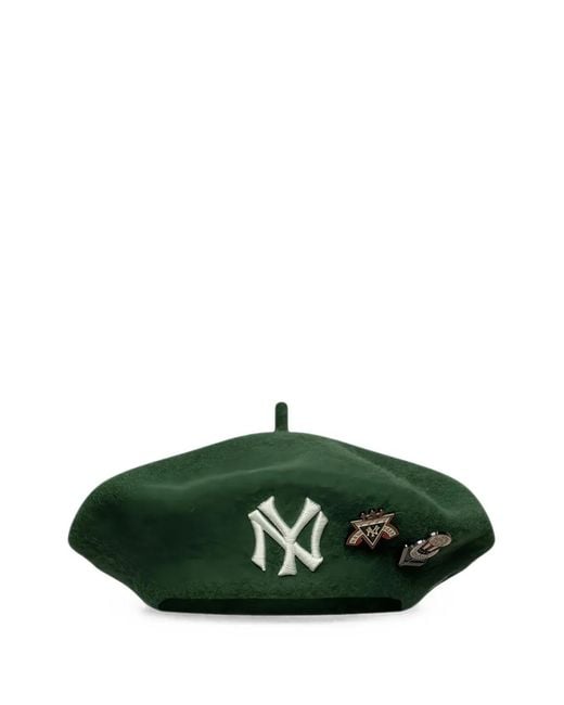 KTZ Green Pin-Embellished Wool Beret for men