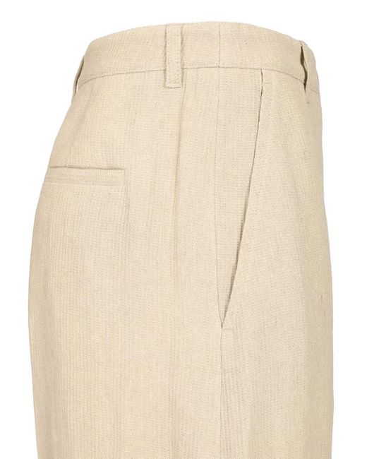 Emporio Armani Natural Pressed-Crease Straight-Leg Trousers