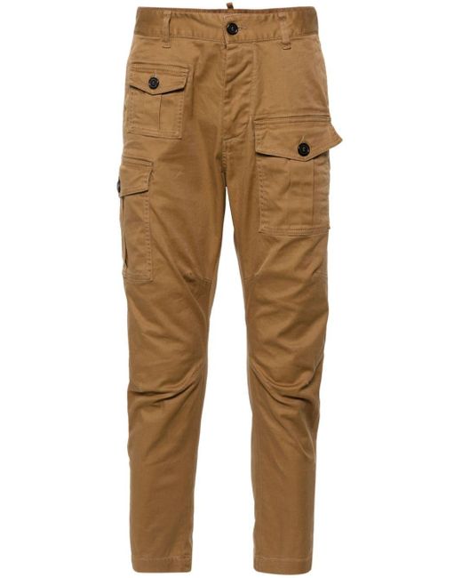 DSquared² Natural Mid-rise Tapered Cargo Trousers for men