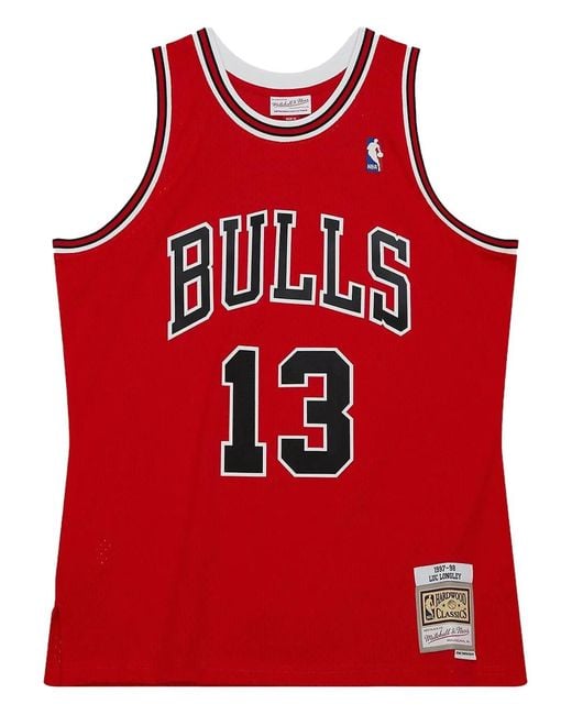 Mitchell & Ness Red Luc Longley Chicago Bulls 1997-98 Jersey for men