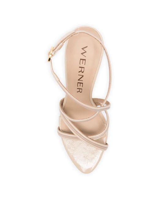 Werner Natural Strappy Heeled Sandals