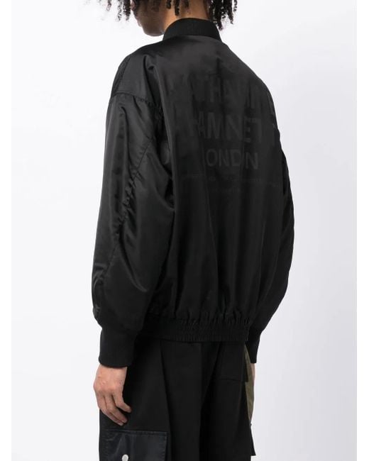Neighborhood Blue Embroidered Zip-Up Bomber Jacket for men