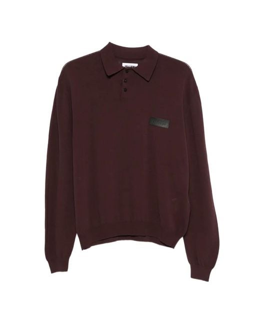 Magliano Purple Logo-Patch Polo Shirt for men