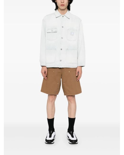 Joshua Sanders White Logo-Patch Denim Jacket for men