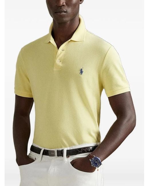 Polo Ralph Lauren Yellow Logo-Embroidered Polo Shirt for men