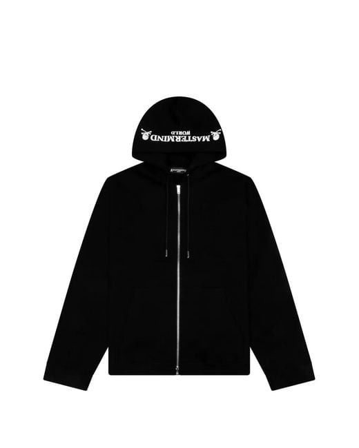 MASTERMIND WORLD Black Hoodie Ample À Fermeture Zippée for men