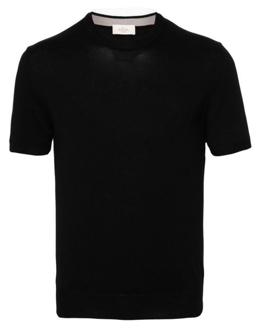 Altea Black Crew-neck Knitted T-shirt for men