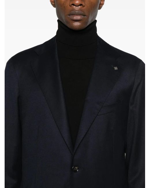 Tagliatore Black Single-Breasted Jacket for men
