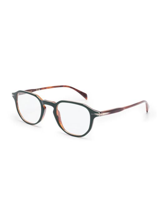 David Beckham Green Round-Frame Glasses for men