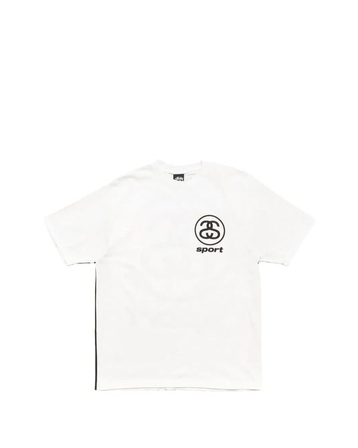 Stussy White Link Sport Pigment-Dyed T-Shirt for men