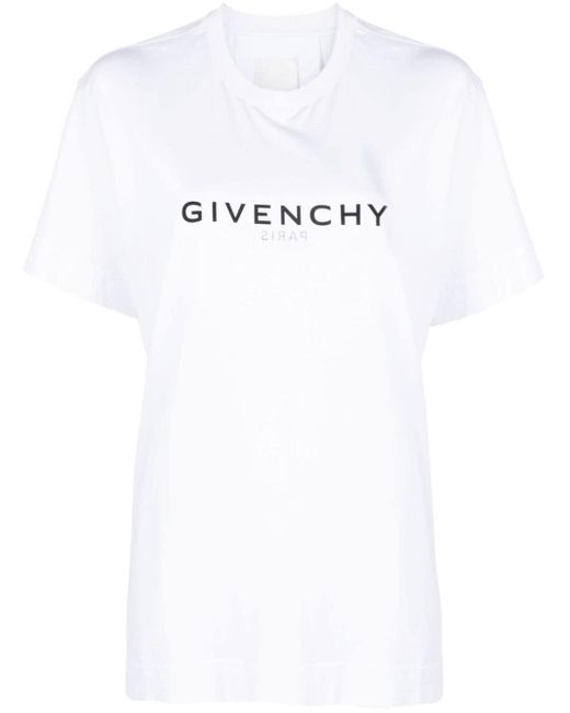 Givenchy White T-Shirt mit Logo-Print