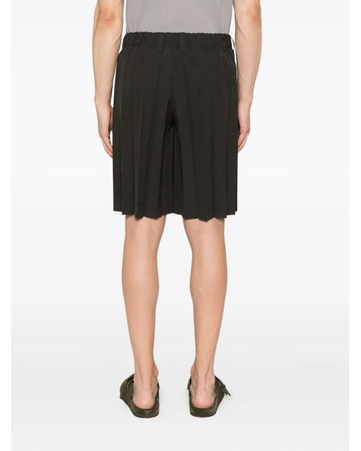 Homme Plissé Issey Miyake Black Pleated Shorts for men