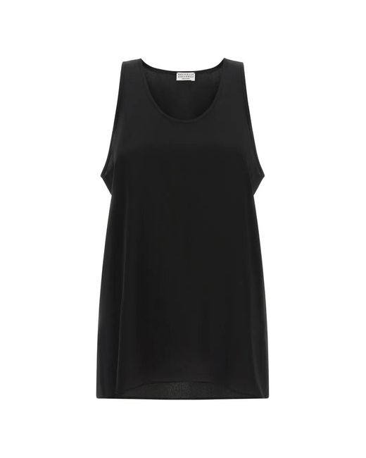 Brunello Cucinelli Black Silk Top
