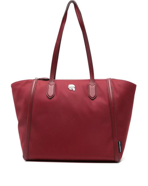 Borsa Tote Con Rifinitura di Karl Lagerfeld in Red