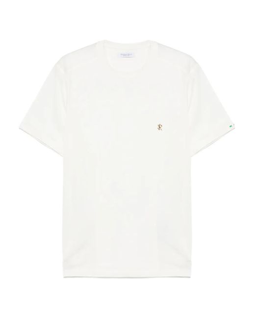 Stefano Ricci White Logo-Plaque T-Shirt for men