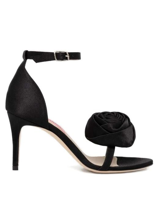 Custommade• Black Rose Heeled Sandals