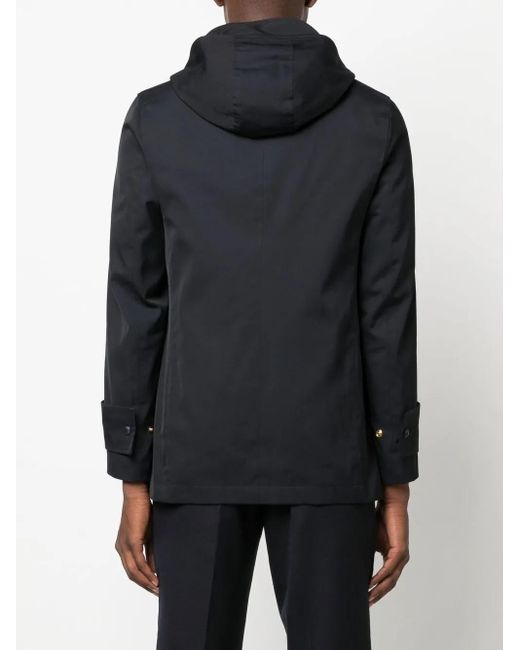 Thom Browne Black Hooded Parka Coat for men