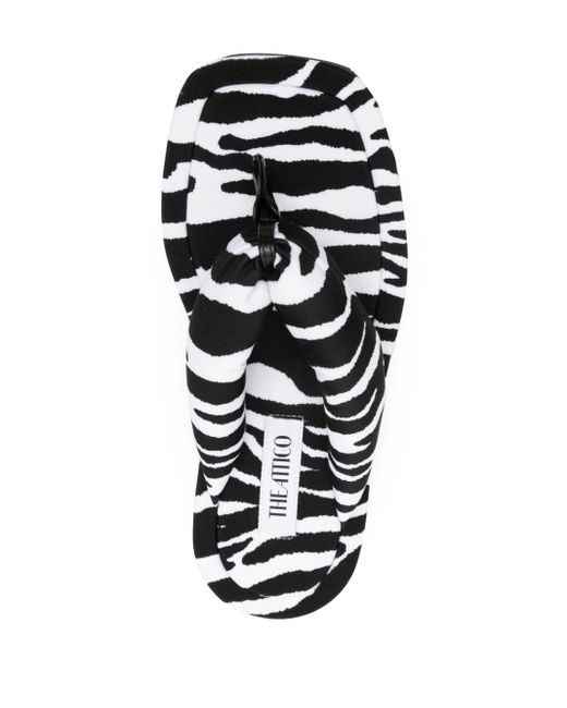 The Attico Slippers Met Zebraprint in het White