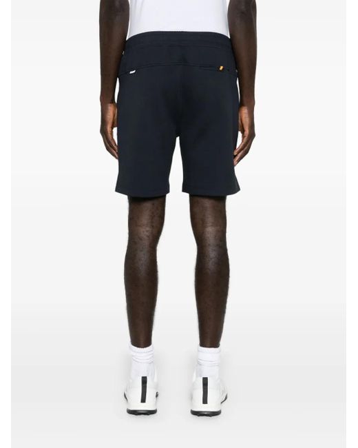 K-Way Blue Rubberised-Logo Track Shorts for men