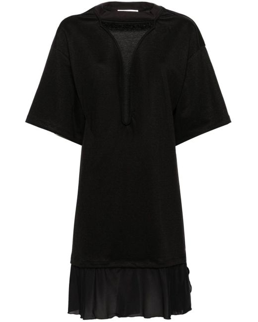 Victoria Beckham Black Cut-out T-shirt Minidress