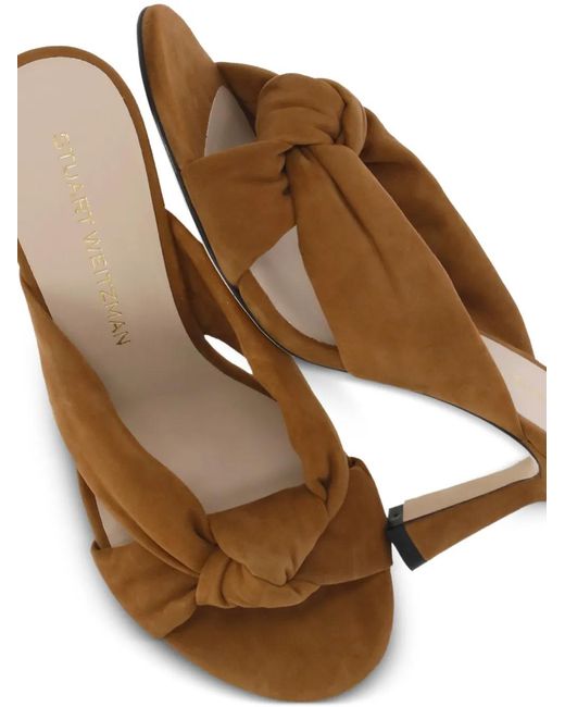Stuart Weitzman Brown Playa Knot Sandals
