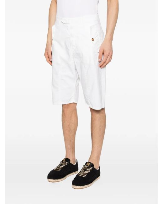 DSquared² White Button-Fastening Shorts for men