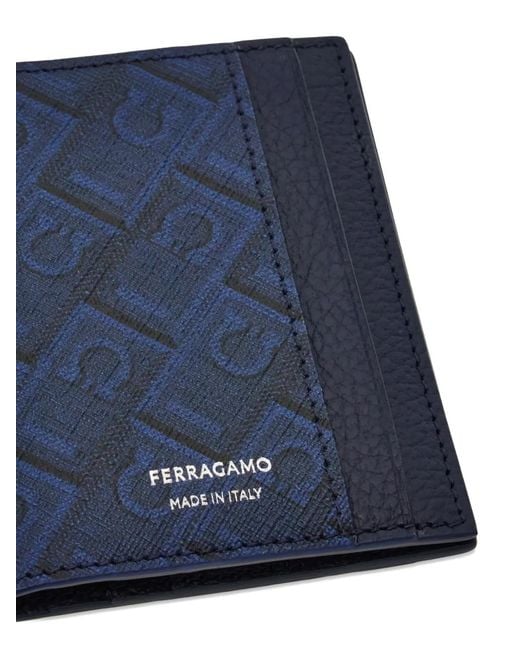 Ferragamo Blue Porte-Carte À Logo Imprimé for men