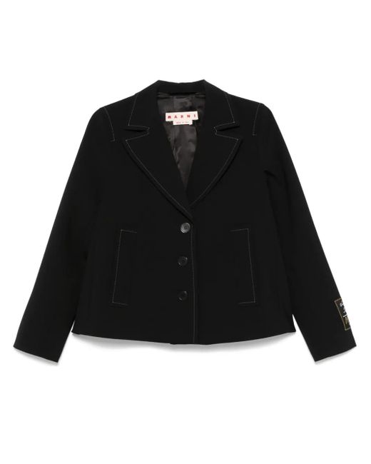 Marni Black Contrast-Stitching Jacket