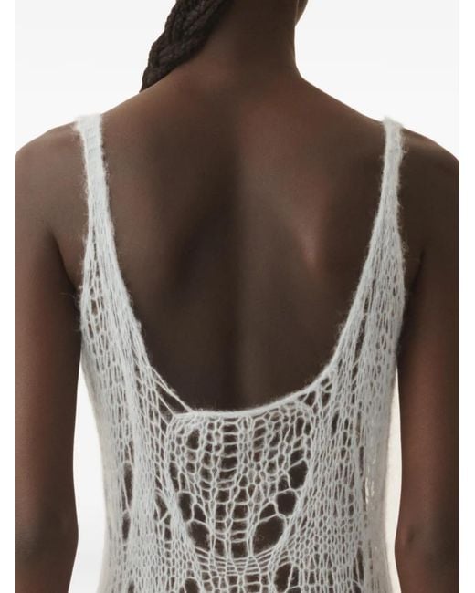 Fabiana Filippi White Openwork Knit Maxi Dress