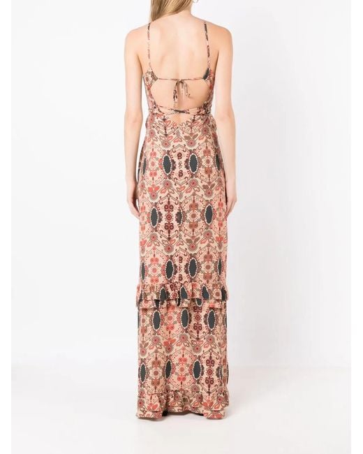 Amir Slama White Floral-Print Halterneck Dress