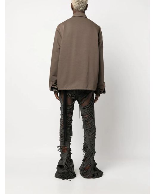 Rick Owens Hemdjacke Mit Kordelzug in Brown für Herren