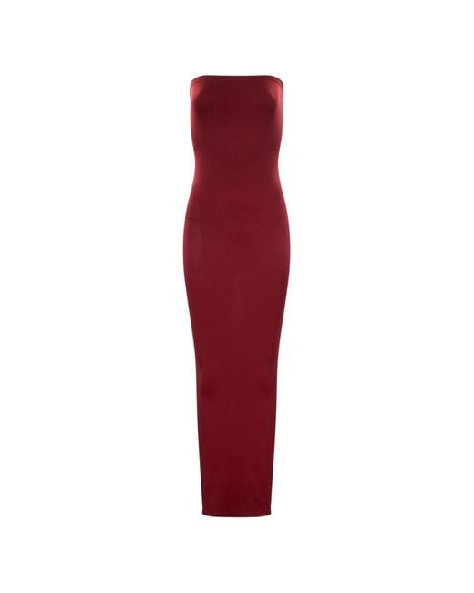 Wolford Red Fatal Strapless Slim-Fit Maxi Dress