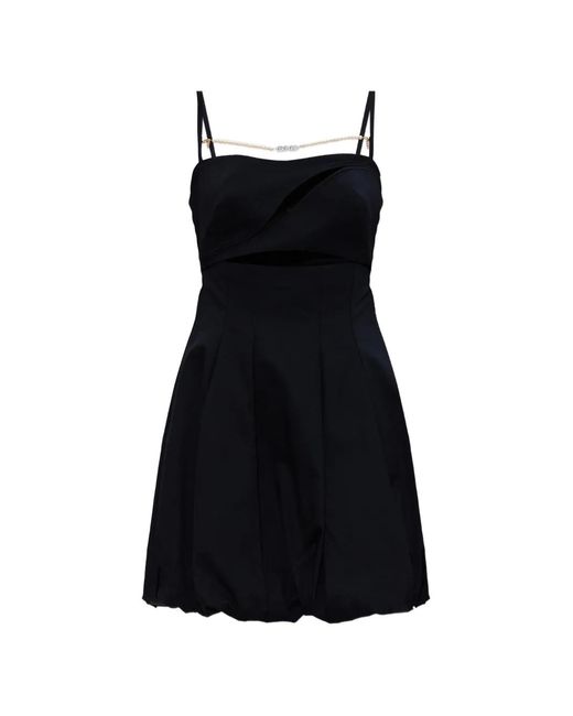 Versace Jeans Couture Black Cut-Out Pleated Mini Cotton Dress