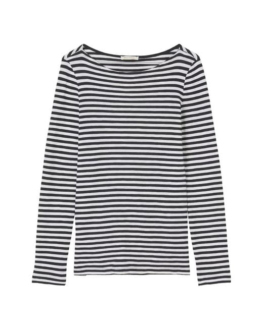 Marc O' Polo White Striped Long-Sleeve T-Shirt