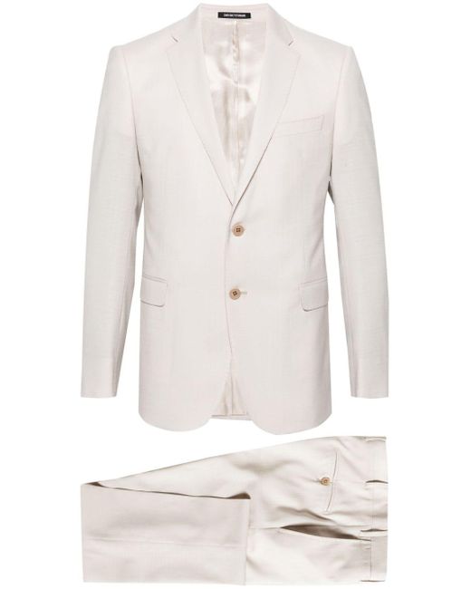 Emporio Armani Einreihiger Anzug aus Schurwolle in White für Herren