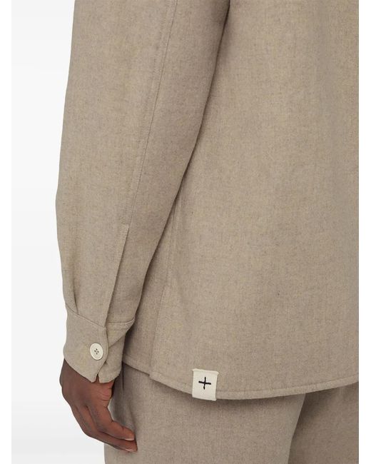 Jil Sander Natural Long-Sleeve Flannel Shirt for men