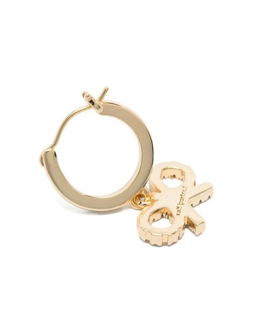 Self-Portrait Metallic Bow Hoop Earrings